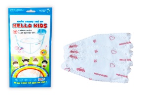 KHẨU TRANG HELLO KIDS KF94 - DẠNG TÚI ( Ôtô Đỏ - 10 Cái/Túi )